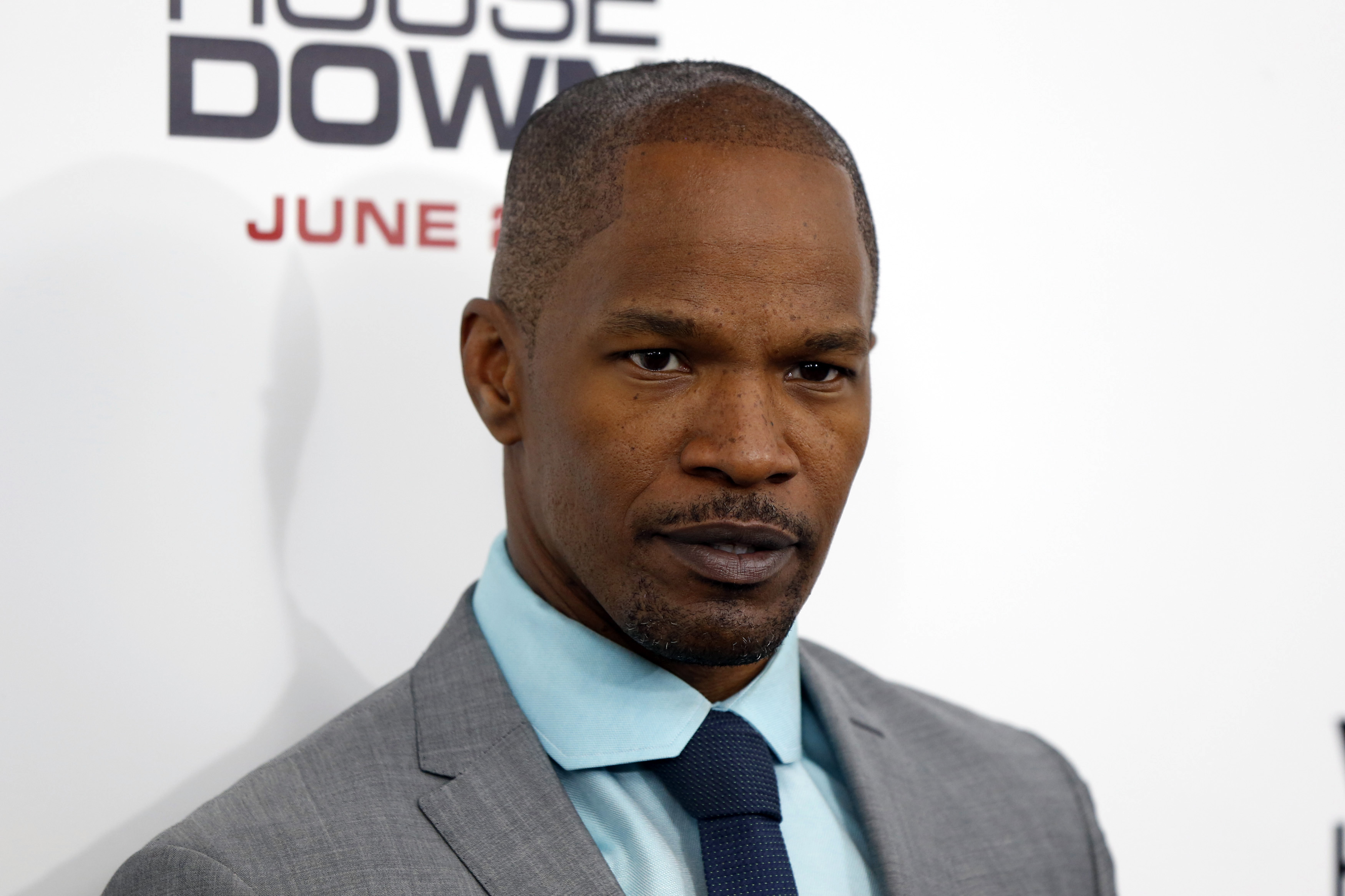 Cast member Jamie Foxx arrives for the premiere of the film "White House Down" in New York