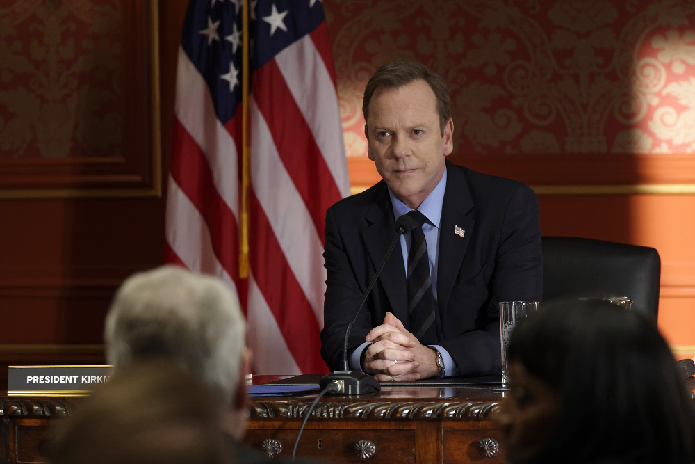 DESIGNATED SURVIVOR - "The Interrogation" - When shots ring out at The White House during a Governors Summit, President Kirkman's plans at electing a new Congress are thrown into turmoil, while Agent Hannah Wells continues investigating the Capitol bombing and makes one of her most shocking discoveries yet on ABC's "Designated Survivor," WEDNESDAY, NOVEMBER 9 (10:00-11:00 p.m. EST). (ABC/Ben Mark Holzberg) KIEFER SUTHERLAND