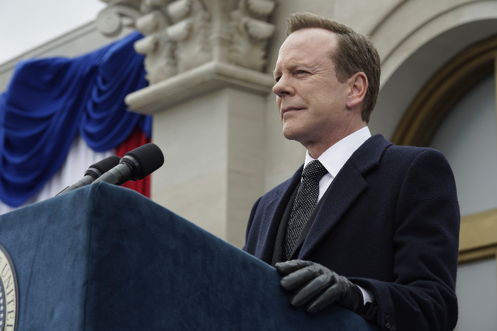 DESIGNATED SURVIVOR - "The Oath" - President Kirkman fears there could be a traitor in the White House when he discovers shocking information connected to the Capitol Bombing. Confiding in Emily, Kirkman puts her in charge of quietly investigating. Meanwhile, new information surfaces about Congressman MacLeish, raising concerns regarding his vice presidential nomination, on ABC's "Designated Survivor," WEDNESDAY, DECEMBER 14 (10:00-11:00 p.m. EST). (ABC/Ben Mark Holzberg) KIEFER SUTHERLAND