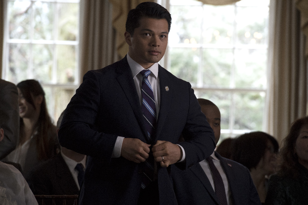DESIGNATED SURVIVOR - "Misalliance" - As the White House gears up for President Kirkman's first international summit, Kimble Hookstraten faces her toughest political battle yet when her speakership is challenged. Meanwhile, Alex wrestles with whether or not to bring the kids back to Washington on ABC's "Designated Survivor," WEDNESDAY, MAY 3 (10:00-11:00 p.m. EDT), on The ABC Television Network. (ABC/Ben Mark Holzberg) VINCENT RODRIGUEZ III